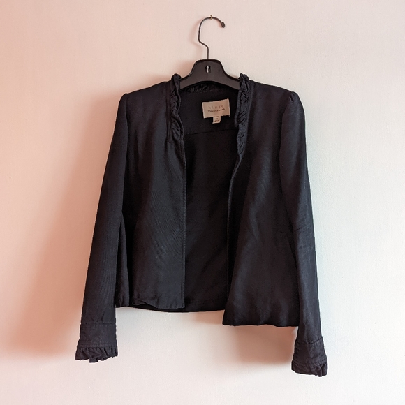 Hinge Seattle Open Boho Black Blazer, Swing Coat, S - Picture 1 of 7